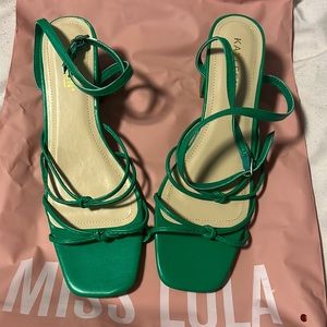 Green low heels